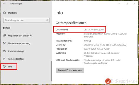 gerätenamen anzeigen.